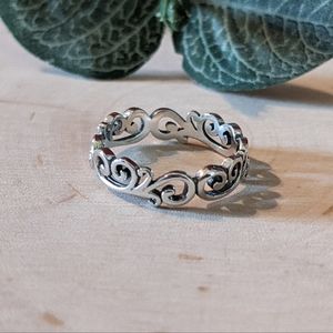 925 Sterling Silver Ring Swirl Women's Jewelry Size 7